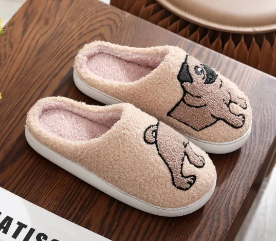 Cotton Slippers Women's Home Winter Animal Embroidery Warm