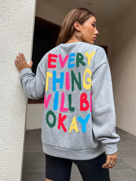 Everything Will Be Okay Printed Woman's Sweater