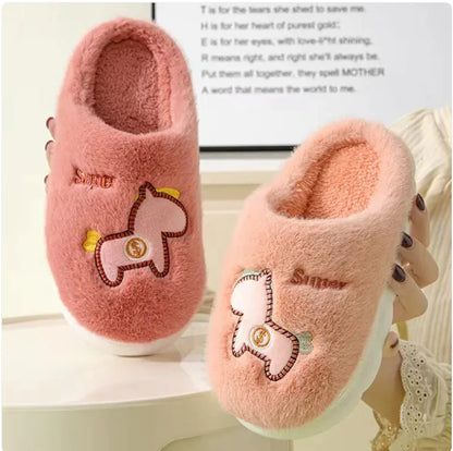 Cozy Embroidered Cotton Slippers