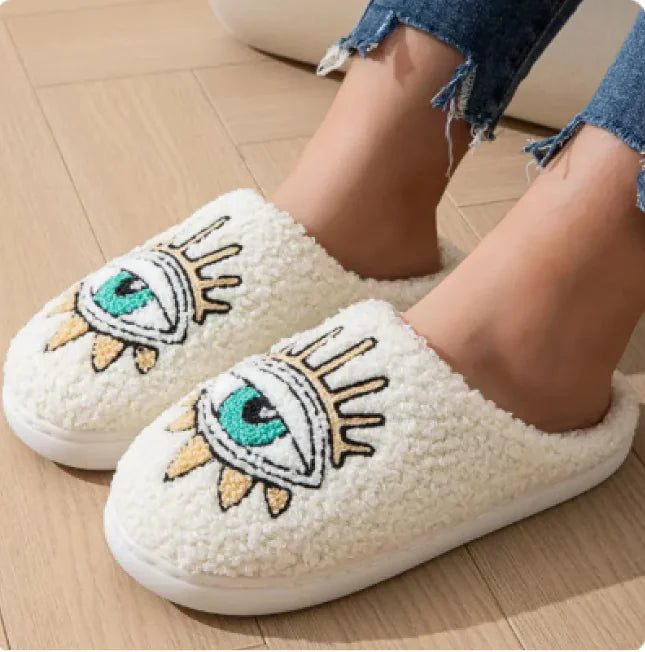 Cozy Embroidered Cotton Slippers